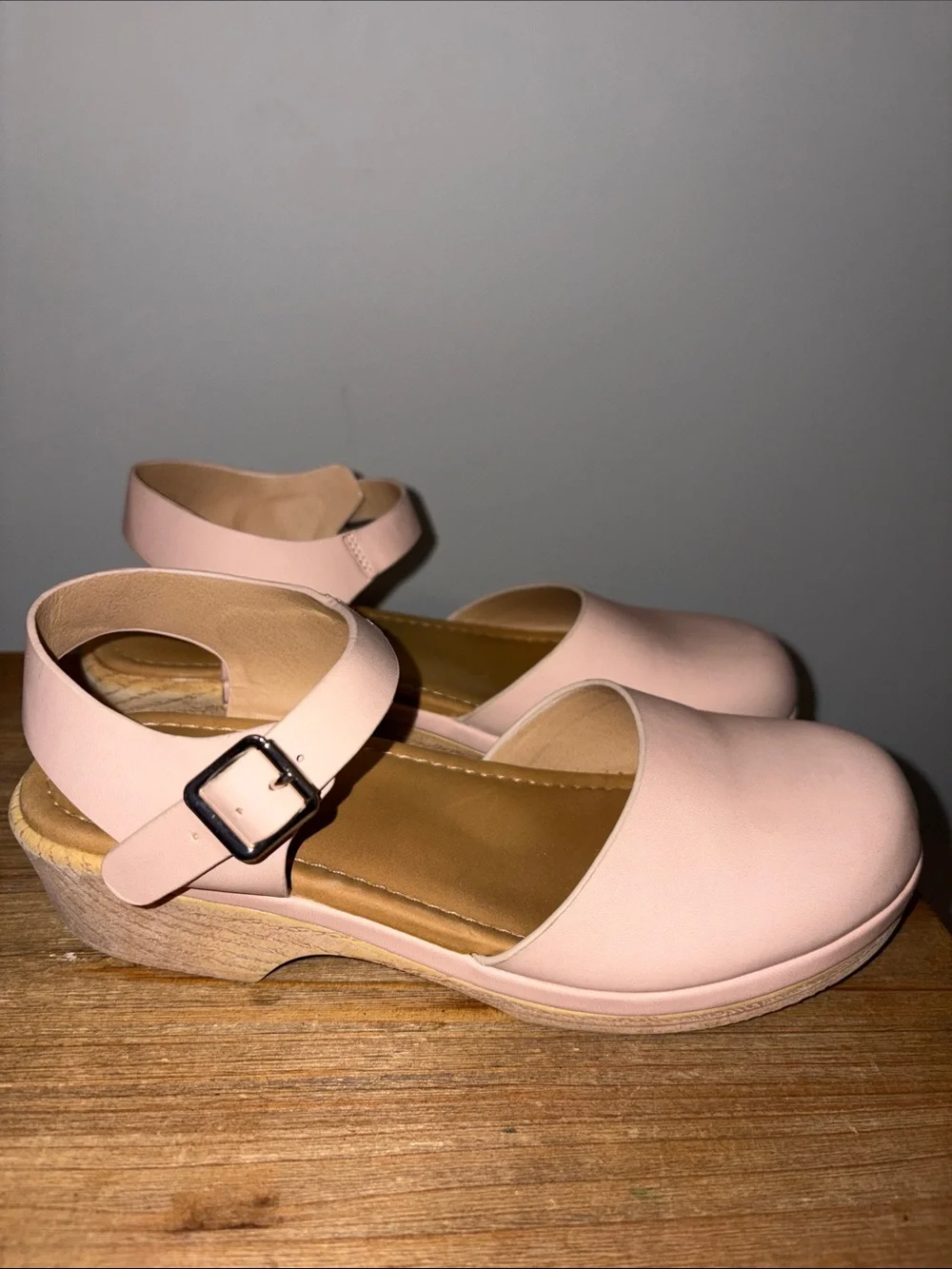 Cat & Jack Pink Ankle-Strap Kids Clog Shoes 3 Girls